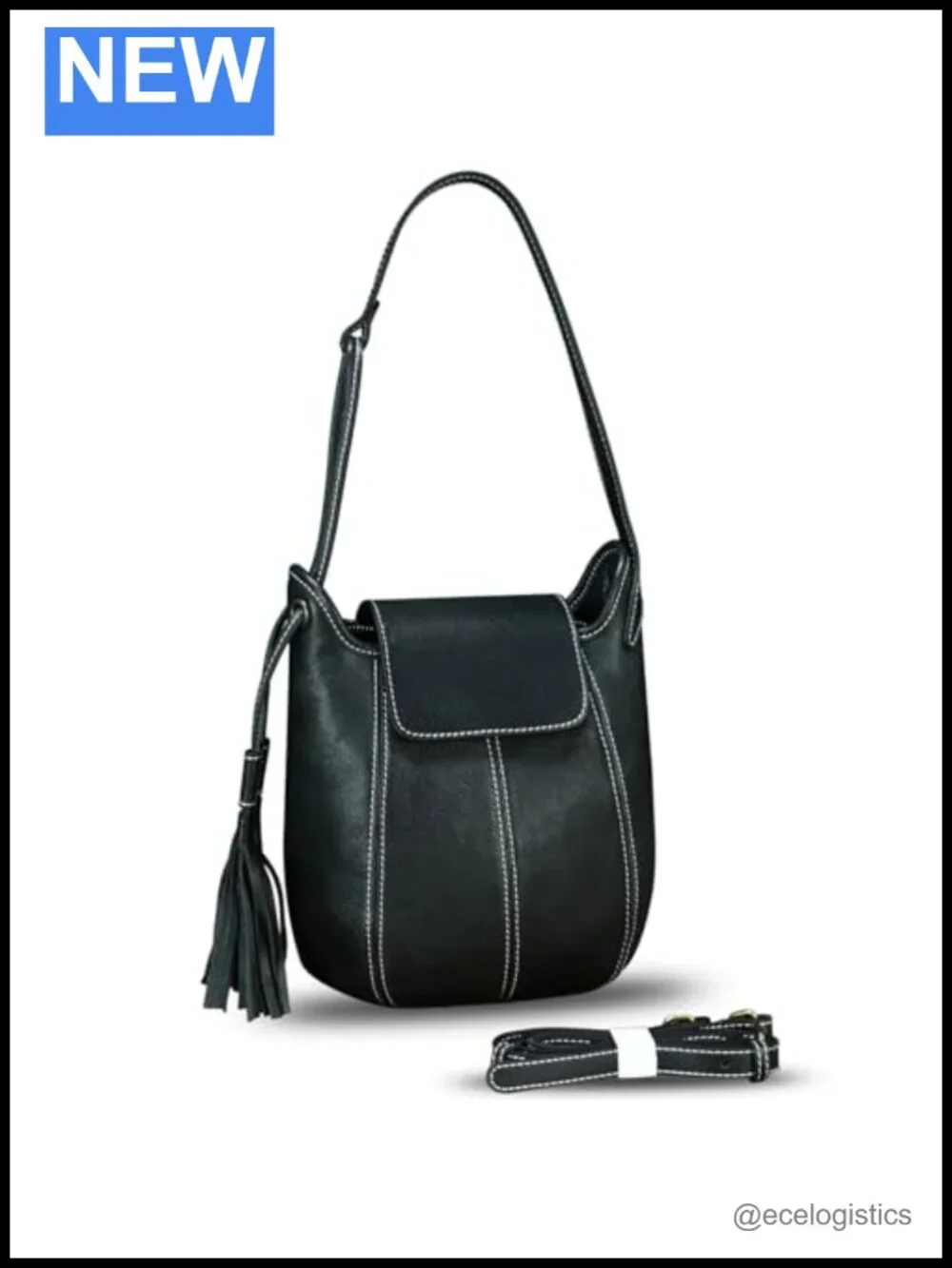 Genuine Leather Hobo Satchel Purse with Tassel
